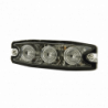 Luz Auxiliar de 3 LED, ámbar, SAE Clase I, Lente transparente