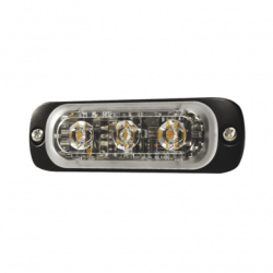 Luz Auxiliar de 3 LED, Ambar, SAE, 12-24 Vcd, Lente transparente