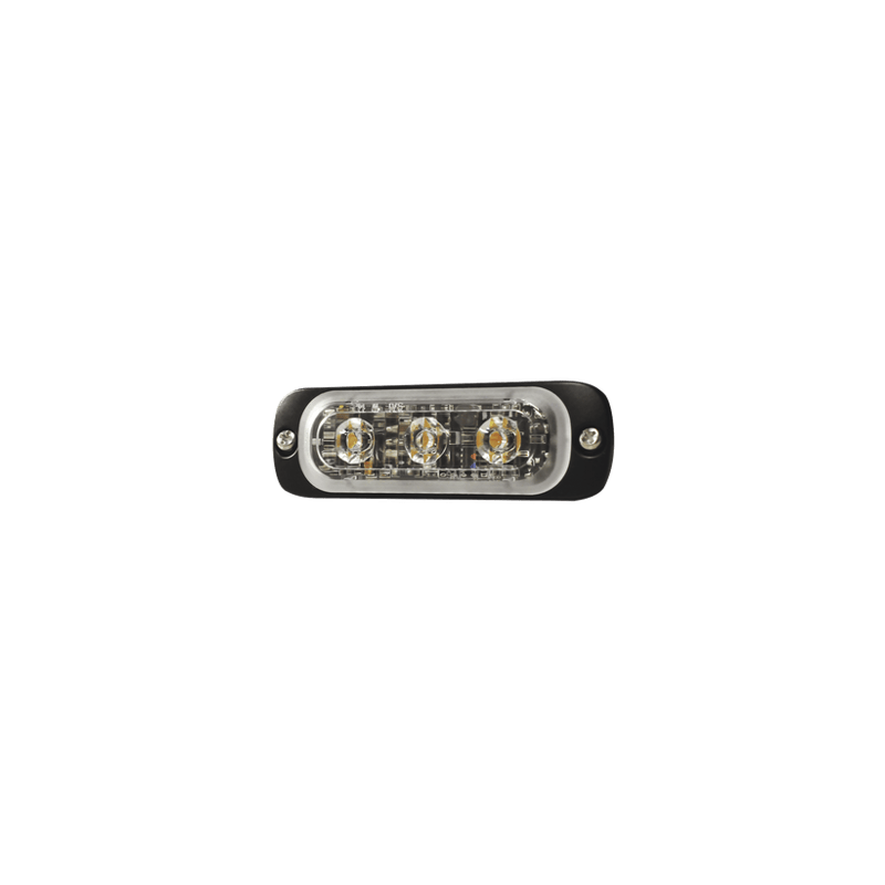 Luz Auxiliar de 3 LED, Ambar, SAE, 12-24 Vcd, Lente transparente