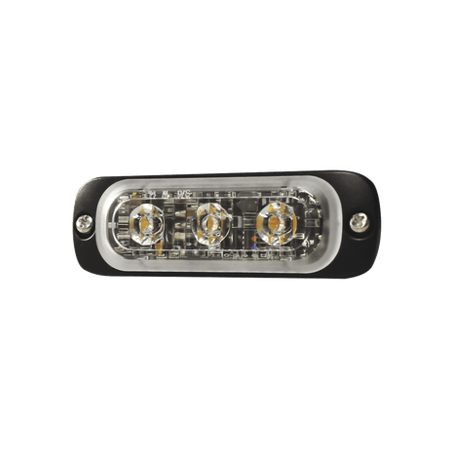 Luz Auxiliar de 3 LED, Ambar, SAE, 12-24 Vcd, Lente transparente