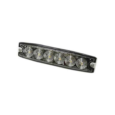 Luz Auxiliar de 6 LED, ámbar, SAE Clase I, lente transparente