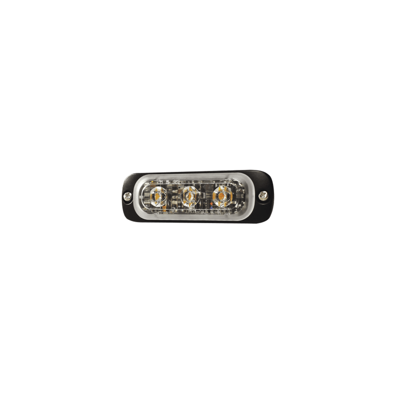 Luz Auxiliar de 3 LED, Azul, SAE, 12-24 Vcd, Lente transparente