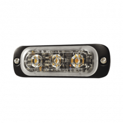 Luz Auxiliar de 3 LED, Roja, SAE, 12-24 Vcd, Lente transparente